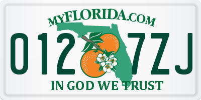 FL license plate 0127ZJ