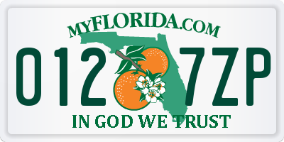 FL license plate 0127ZP