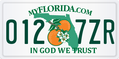 FL license plate 0127ZR