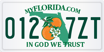 FL license plate 0127ZT