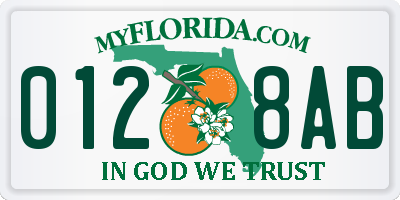 FL license plate 0128AB