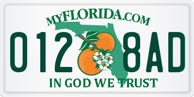 FL license plate 0128AD