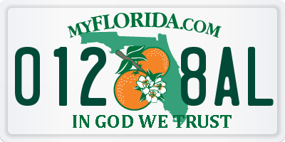 FL license plate 0128AL