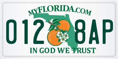 FL license plate 0128AP