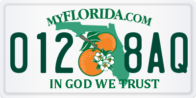 FL license plate 0128AQ
