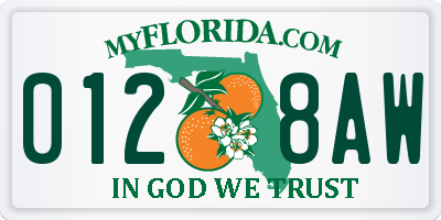 FL license plate 0128AW