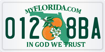 FL license plate 0128BA