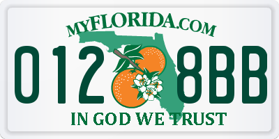 FL license plate 0128BB