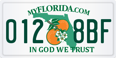 FL license plate 0128BF