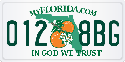 FL license plate 0128BG