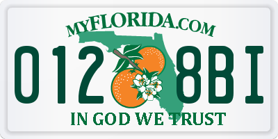 FL license plate 0128BI