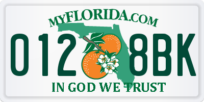 FL license plate 0128BK
