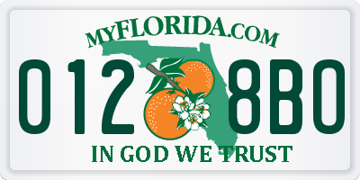 FL license plate 0128BO