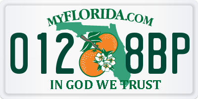 FL license plate 0128BP