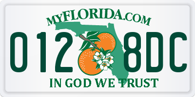 FL license plate 0128DC