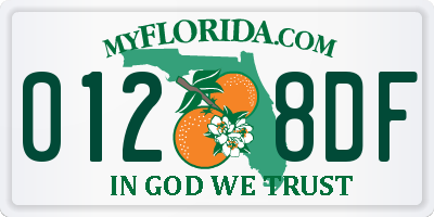 FL license plate 0128DF