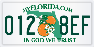 FL license plate 0128EF