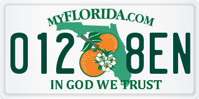 FL license plate 0128EN