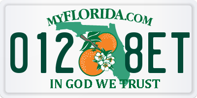 FL license plate 0128ET