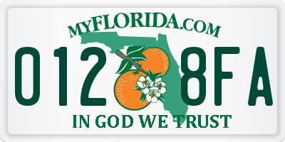 FL license plate 0128FA