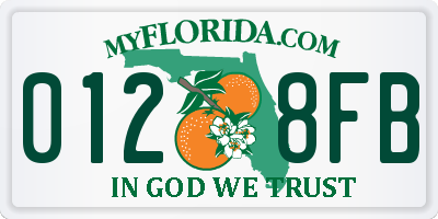 FL license plate 0128FB
