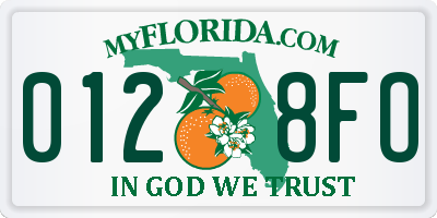 FL license plate 0128FO
