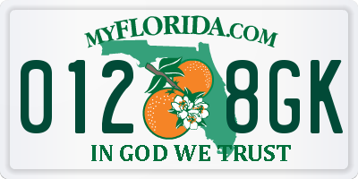 FL license plate 0128GK