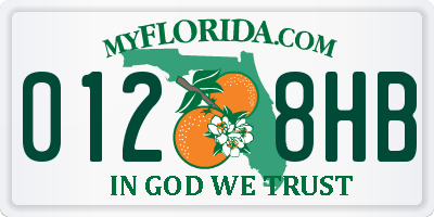 FL license plate 0128HB