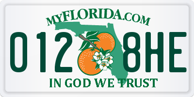 FL license plate 0128HE
