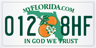FL license plate 0128HF