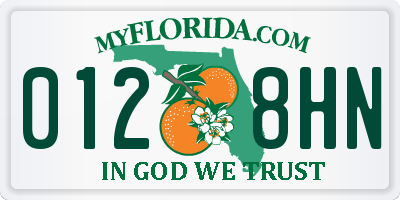 FL license plate 0128HN