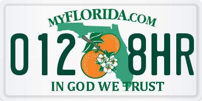 FL license plate 0128HR
