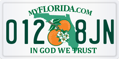 FL license plate 0128JN