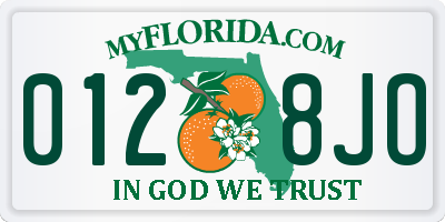 FL license plate 0128JO