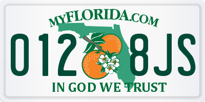 FL license plate 0128JS