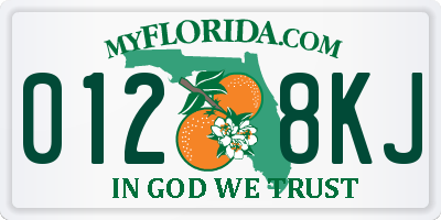 FL license plate 0128KJ