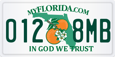 FL license plate 0128MB