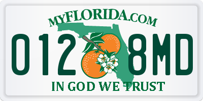 FL license plate 0128MD