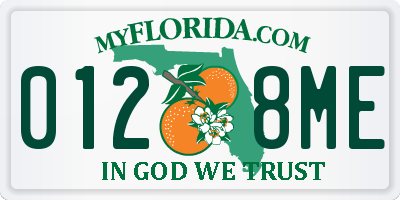 FL license plate 0128ME