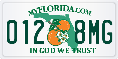 FL license plate 0128MG