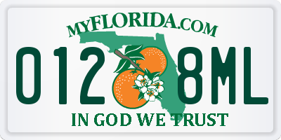 FL license plate 0128ML