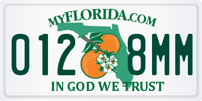 FL license plate 0128MM
