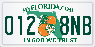 FL license plate 0128NB
