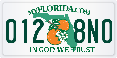FL license plate 0128NO
