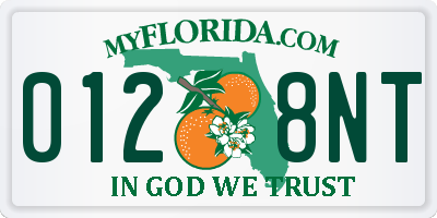 FL license plate 0128NT