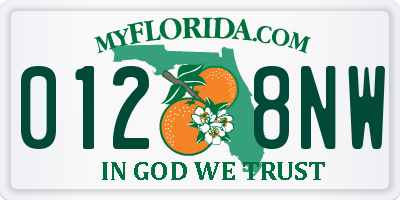 FL license plate 0128NW