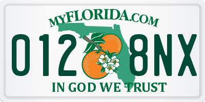 FL license plate 0128NX