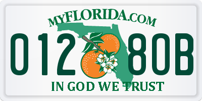 FL license plate 0128OB