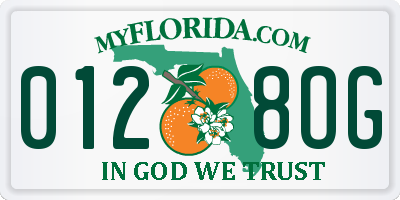 FL license plate 0128OG