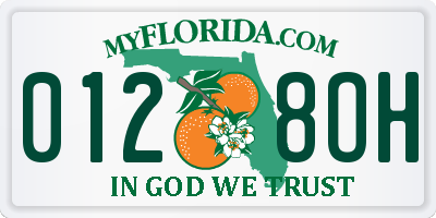 FL license plate 0128OH